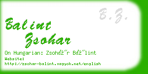 balint zsohar business card